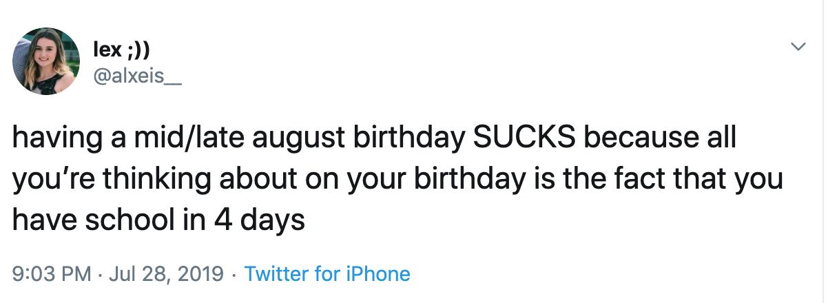 august birthday month meme school