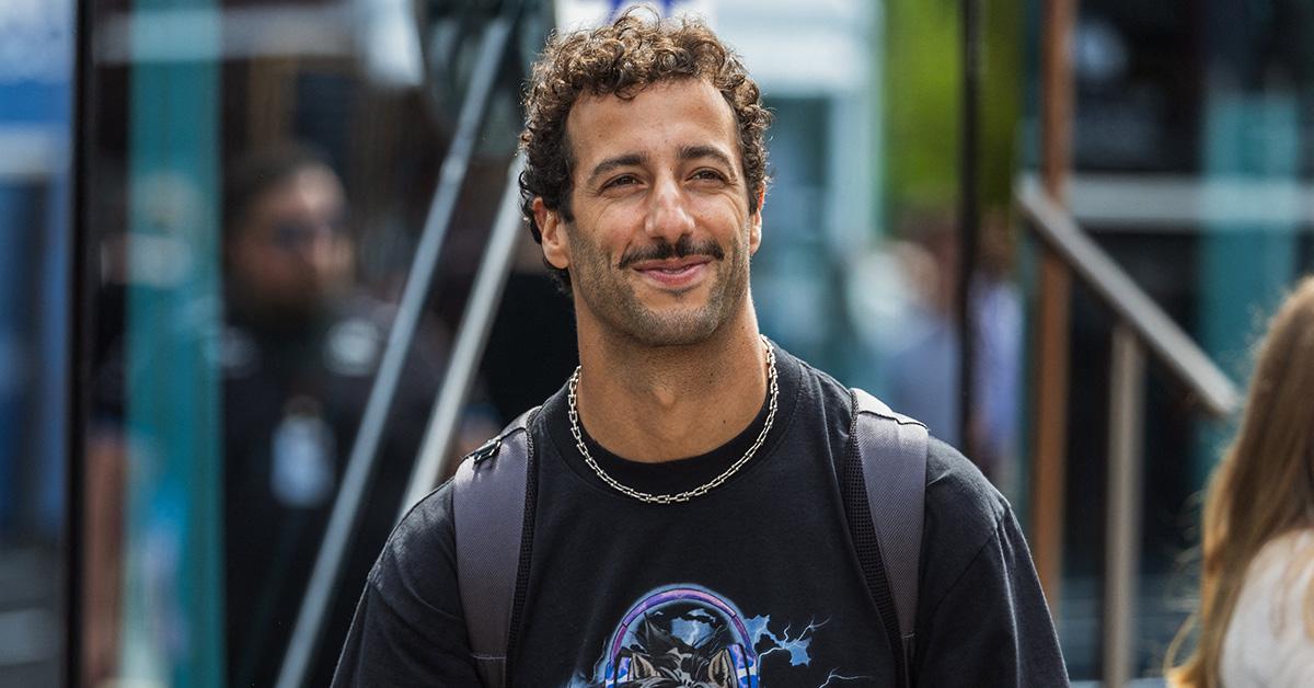 Daniel Ricciardo wearing a backpack at the Belgium Grand Prix. 