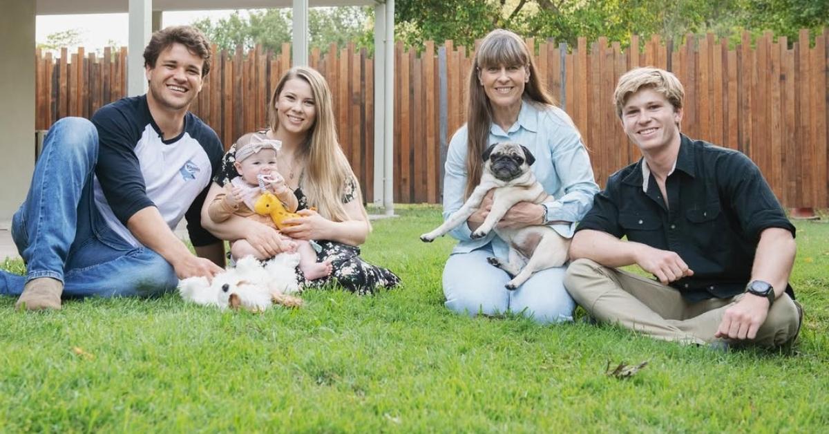 Robert Irwin with his dog Stella and family.