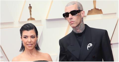 (l-r): Kourtney Kardashian and Travis Barker