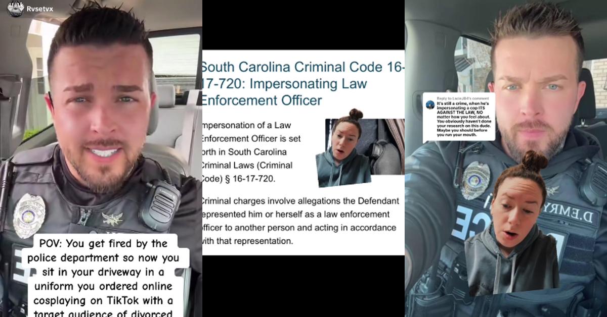 Fired Officer Caught Still "Pretending" to Be a Cop on TikTok