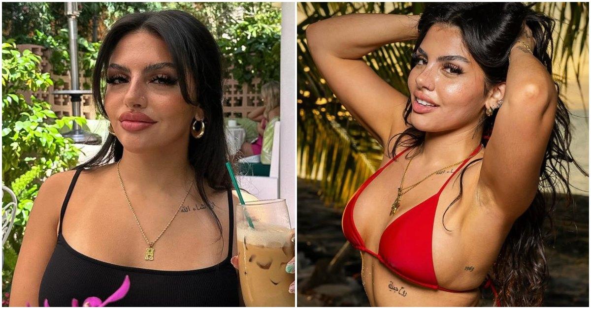 Huda Mustafa from 'Love Island USA' before plastic surgery vs. after.