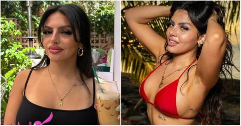 Huda Mustafa from 'Love Island USA' before plastic surgery vs. after.