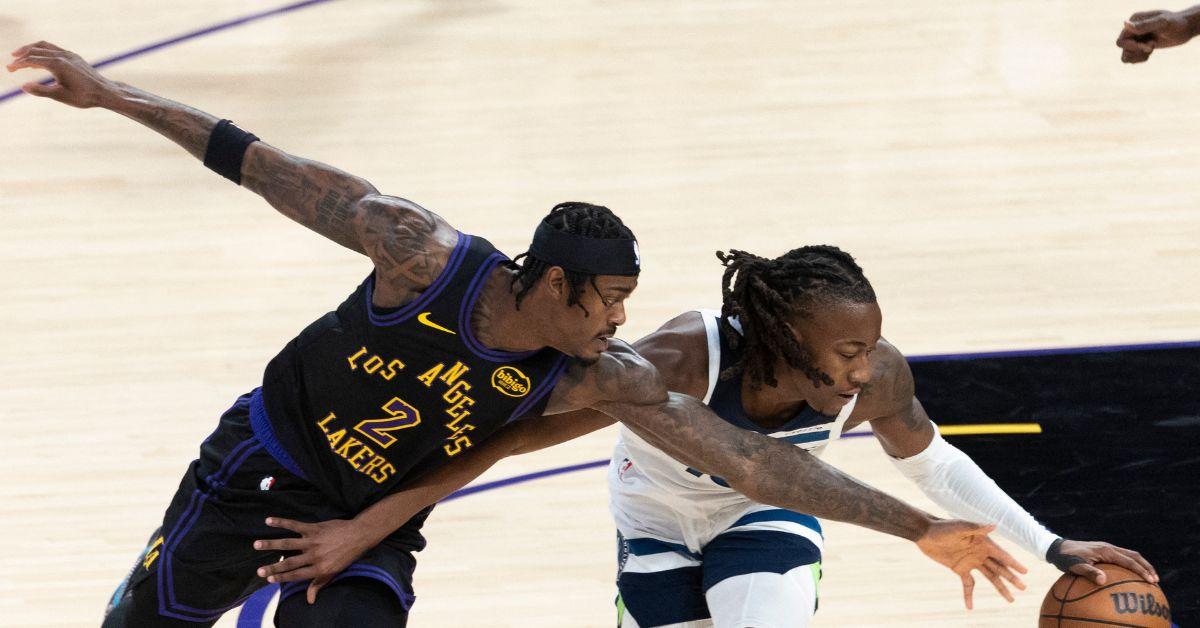 Jarred Vanderbilt during a game against the Minnesota Timberwolves.