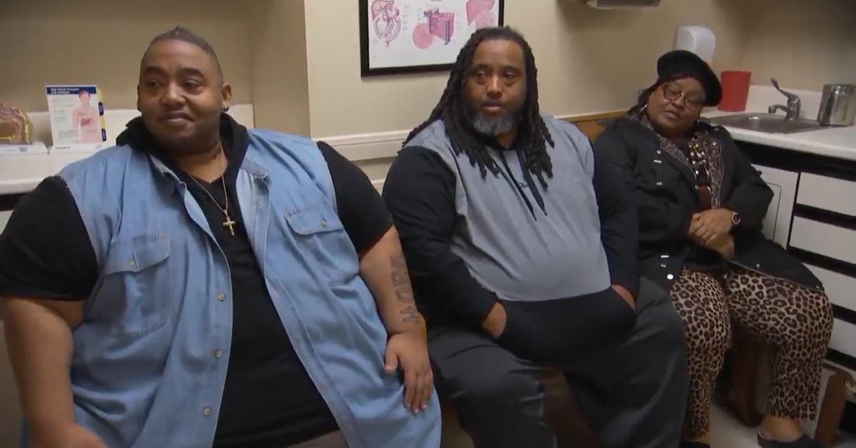 (l-r): Juan Adams with his brother, Derrick, and mother Patricia on 'My 600-Lb Life' Season 13