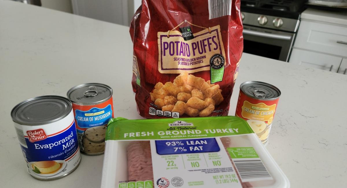 The ingredients for the Duggar tater tot casserole