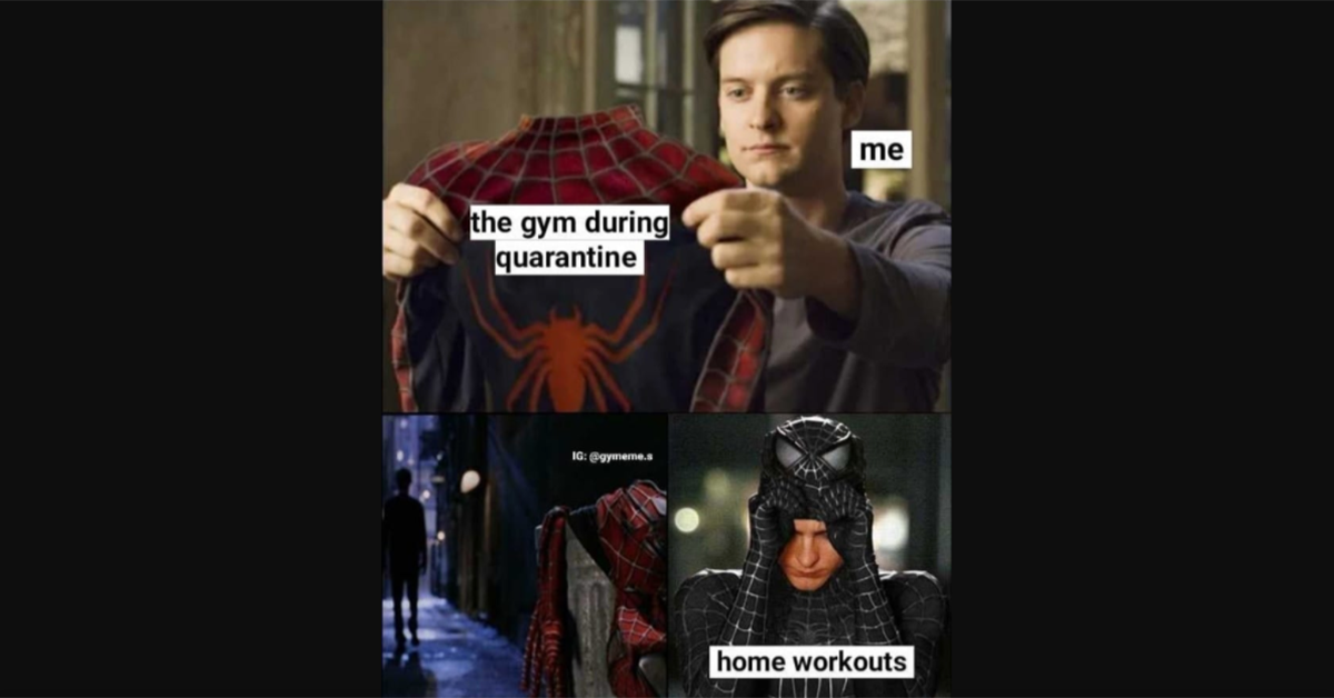 workout meme spiderman