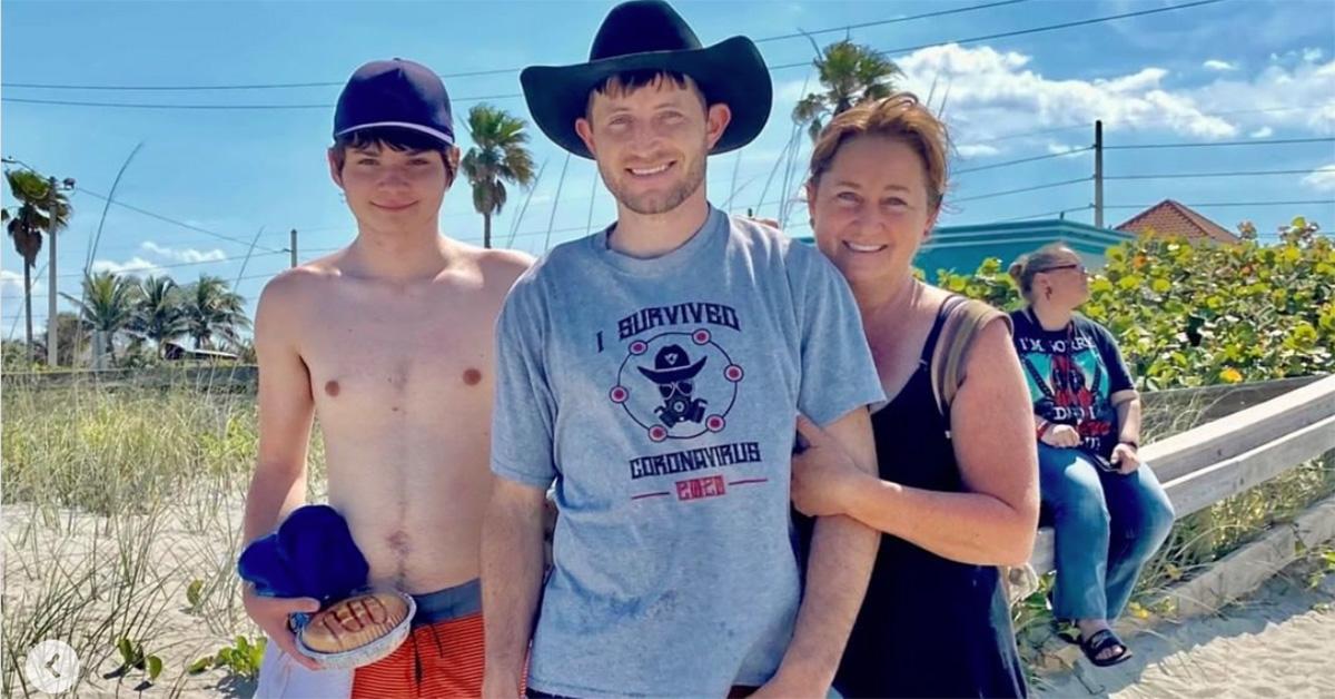 Trenten Montero with his family at the beach. 