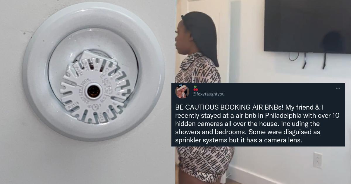 Woman Thinks There's Hidden Camera Sprinklers at Her Airbnb