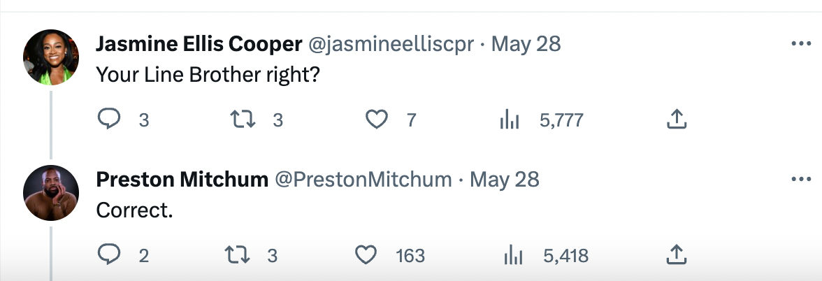 Preston Mitchum's tweet