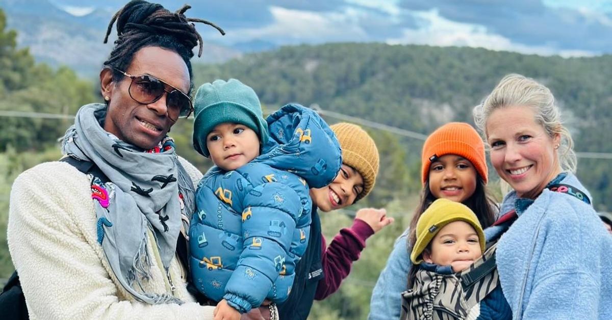 Fab Morvan, his partner Tessa van der Steen, and their four children