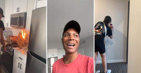 Woman starts fire from boxes stove apartment