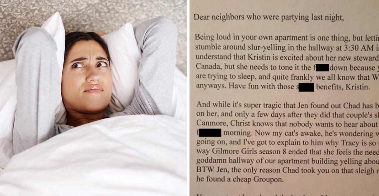 Guy Sends Amazingly Passive Aggressive Note To Neighbors Who Won't Shut Up