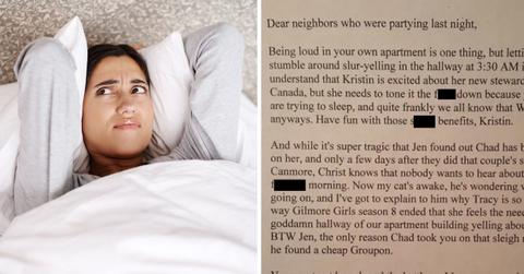 Guy Sends Amazingly Passive Aggressive Note To Neighbors Who Won't Shut Up