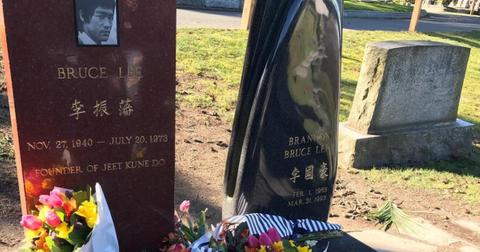 Graves of Bruce and Brandon Lee in Lake View Cemetery