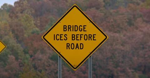 Bridge Ices Before Road sign