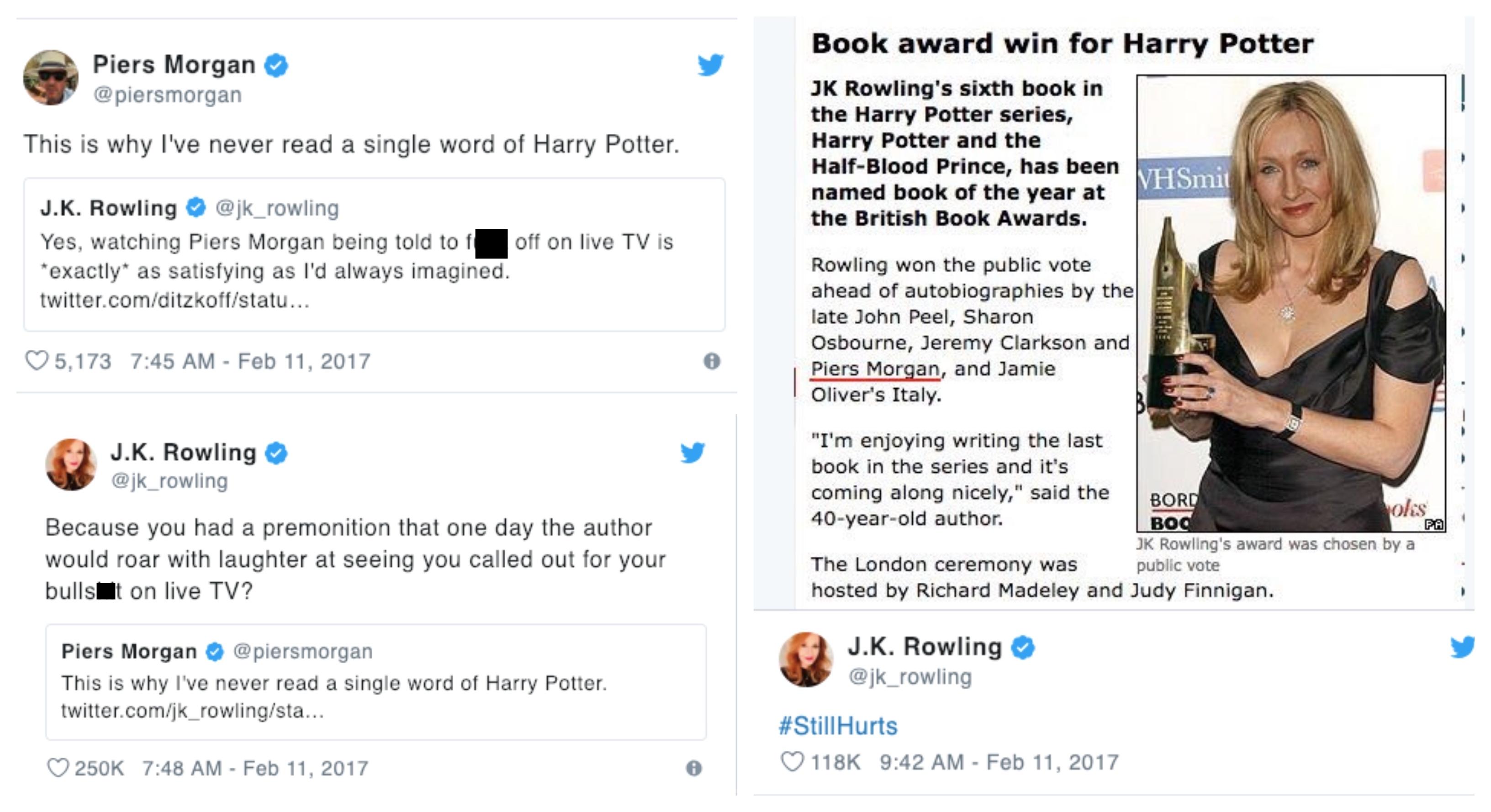 jk rowling piers morgan