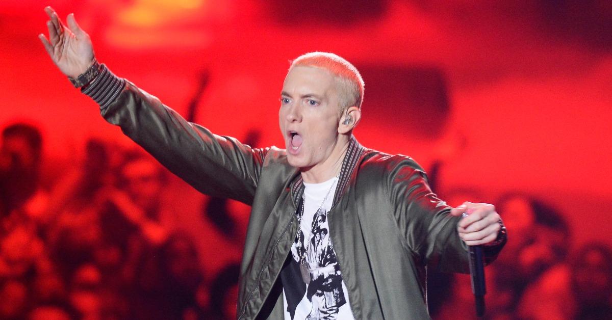 Eminem performing on stage 