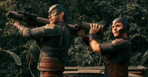 (L-R) Soldier Boy (Jensen Ackles) and Young Gunpowder (Gattlin Griffith)