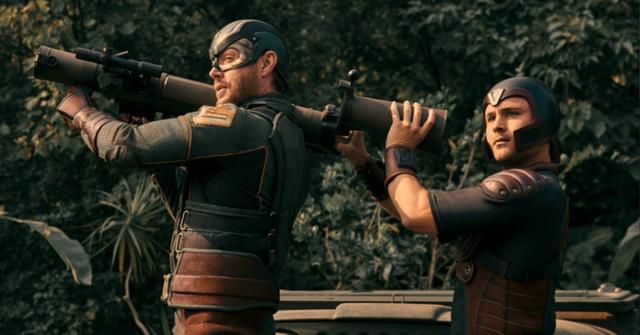 (L-R) Soldier Boy (Jensen Ackles) and Young Gunpowder (Gattlin Griffith)