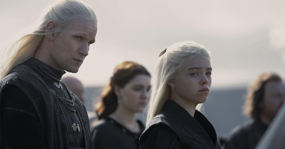 (L-R) Daemon Targaryen (Matt Smith) and Rhaenyra Targaryen (Milly Alcock)