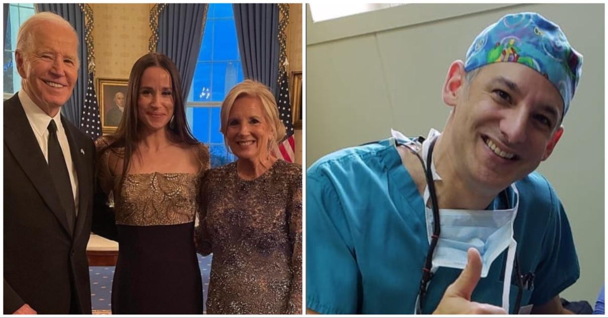 President Joe Biden, Ashley Biden, and Jill BIden in The White House; Dr. Krein at work. 