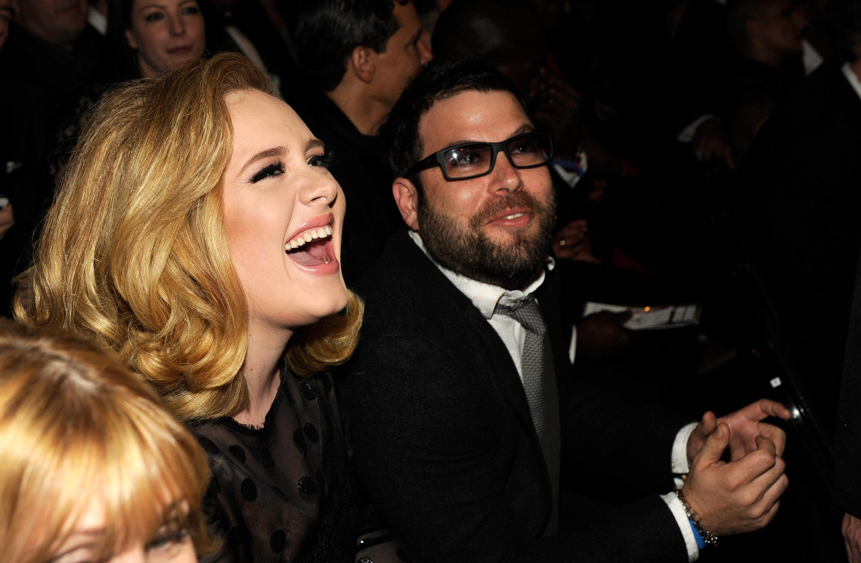 Adele and Simon Konecki attend The 54th Annual Grammy Awards at Staples Center on Feb. 12, 2012 