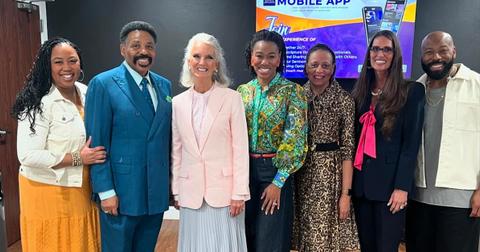 Dr. Tony Evans and his family at the OCBF church