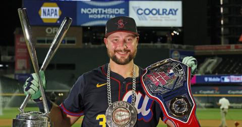 Cal Raleigh at the Home Run Derby in 2025.