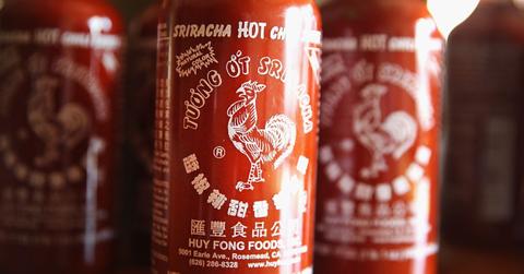 Bottles of Sriracha hot chili sauce are shown on December 12, 2013 in Chicago, Illinois.
