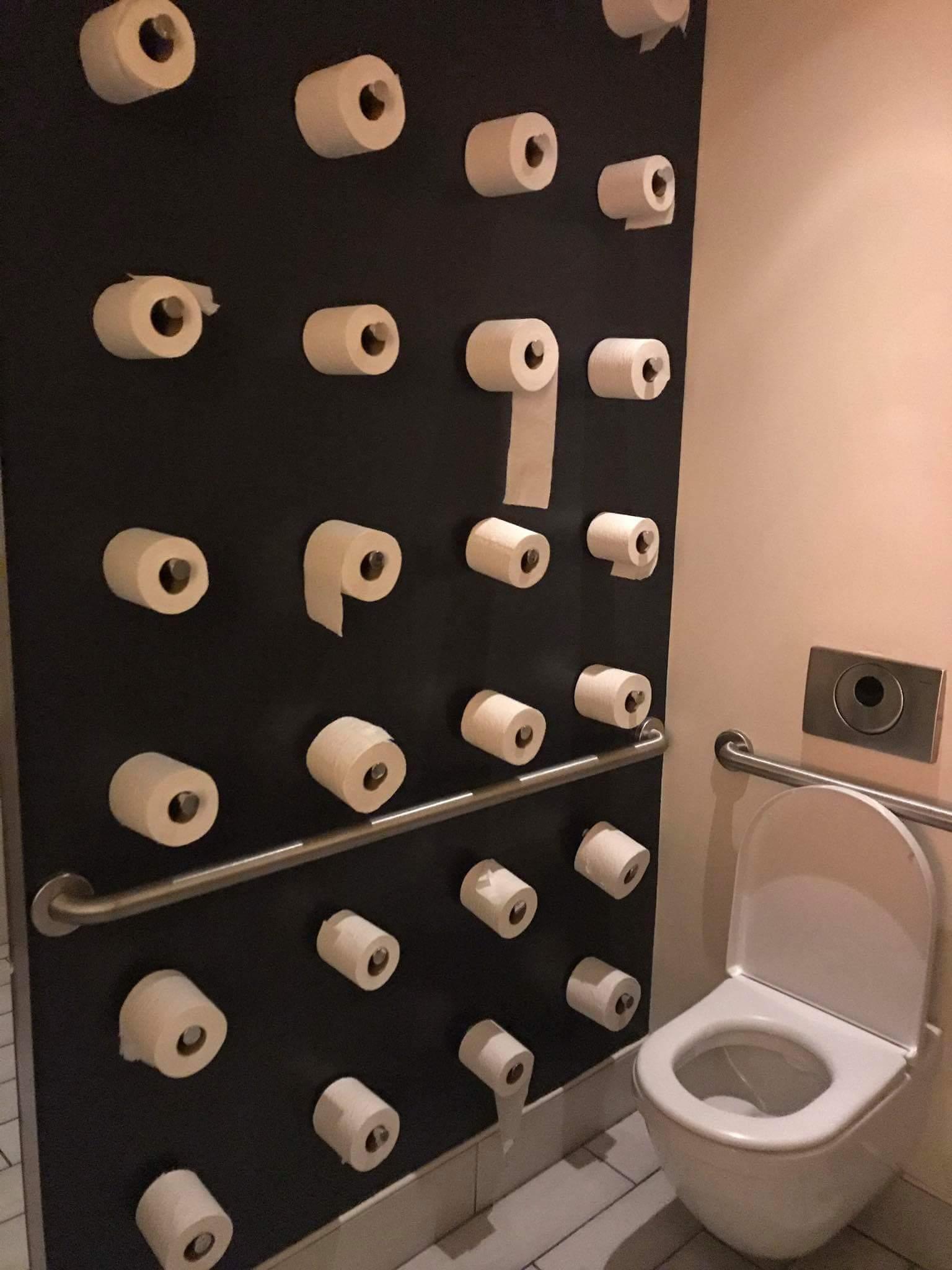 toilet paper wall