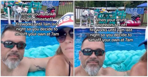 Petty neighbors set off fireworks 7 a.m.