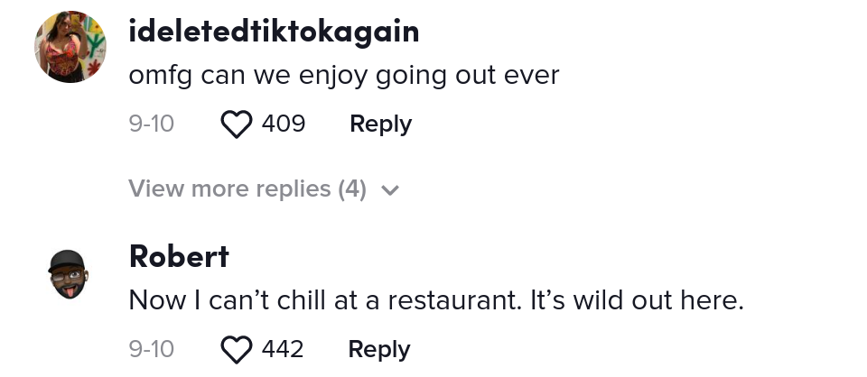 waiter tells customers to be fast
