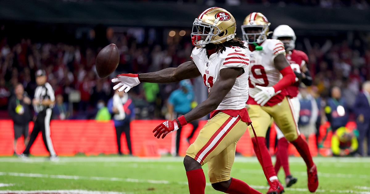 Brandon Aiyuk during a game against the Arizona Cardinals. 