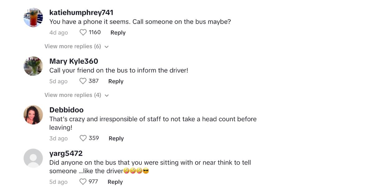 tiktok comments about student left by bus at gas station during field trip