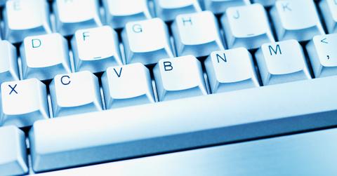 A white computer keyboard.