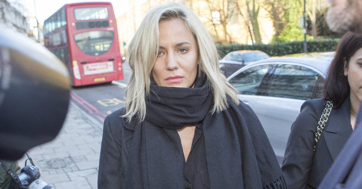 Caroline Flack on her way to court