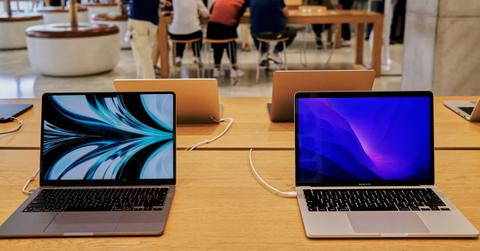 Macbooks in an Apple Store