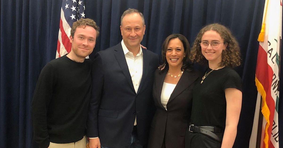 Dough Emhoff, his wife Kamala Harris, and his two grown kids.