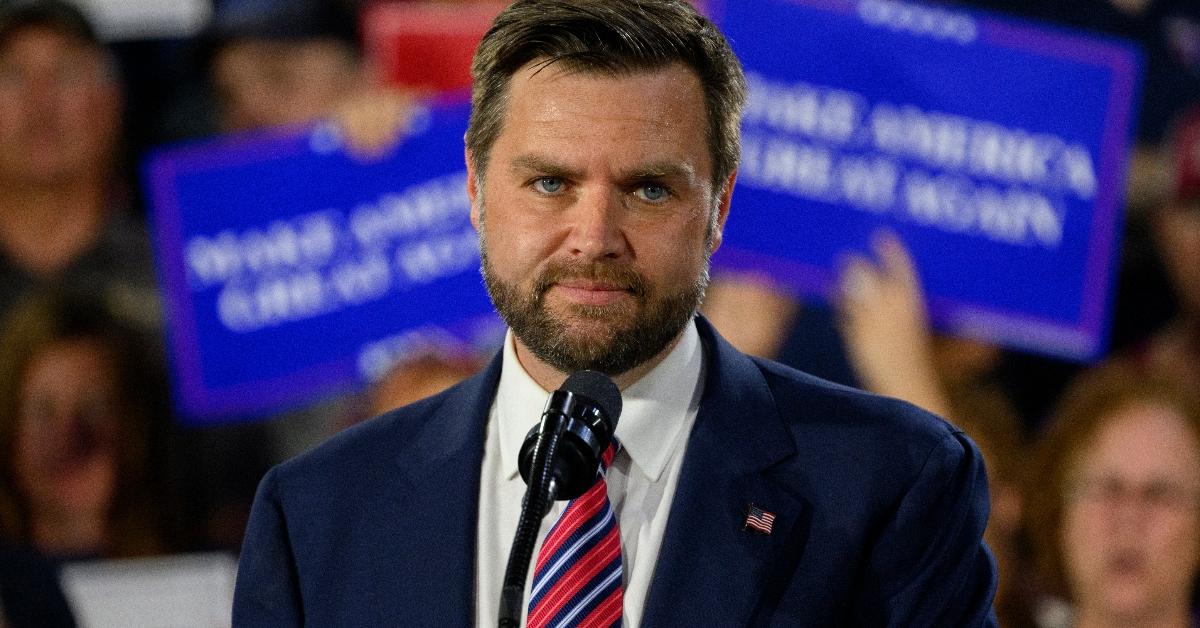 Republican vice presidential nominee, U.S. Sen. J.D. Vance (R-OH) speaks at a rally at trucking company, Team Hardinger on August 28, 2024 in Erie, Pennsylvania. Vance was expected to discuss economic and energy policies. (Photo by Jeff Swensen/Getty Images)