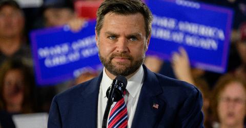 Republican vice presidential nominee, U.S. Sen. J.D. Vance (R-OH) speaks at a rally at trucking company, Team Hardinger on August 28, 2024 in Erie, Pennsylvania. Vance was expected to discuss economic and energy policies. (Photo by Jeff Swensen/Getty Images)