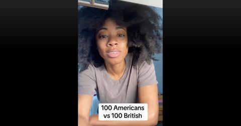 Woman takes a side in the 100 U.S. women vs. 100 British women trend.
