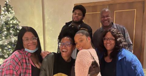 (l-r): Loreal Palmer, Keke Palmer, Lawrence Palmer, Lawrencia Palmer, Larry Palmer, and Sharon Palmer