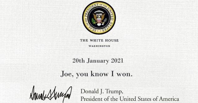 Donald Trump Did Leave A Presidential Letter Behind For Joe Biden