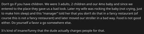 restaurant charge bad parenting