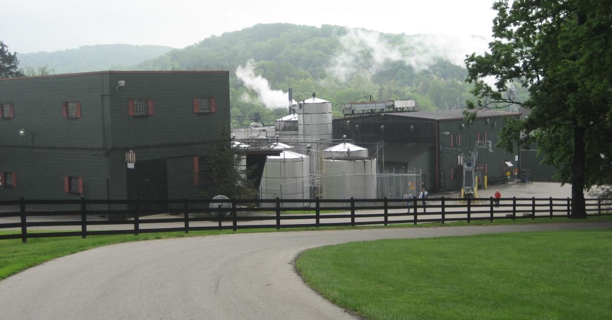The outside of a Jim Beam distillery in Kentucky.