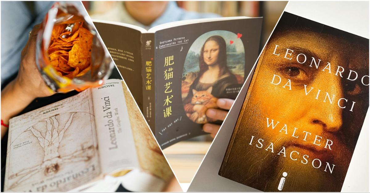 Collage of Leonardo da Vinci books 