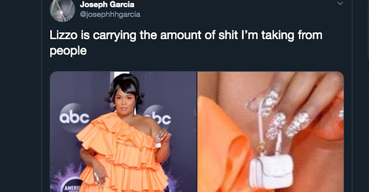 Lizzo tiny purse meme from Twitter.