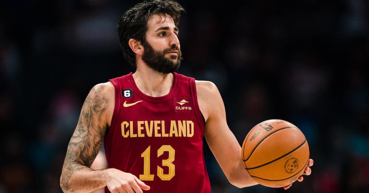 Ricky Rubio #13 of the Cleveland Cavaliers in game vs the Charlotte Hornets at Spectrum Center on March 12, 2023