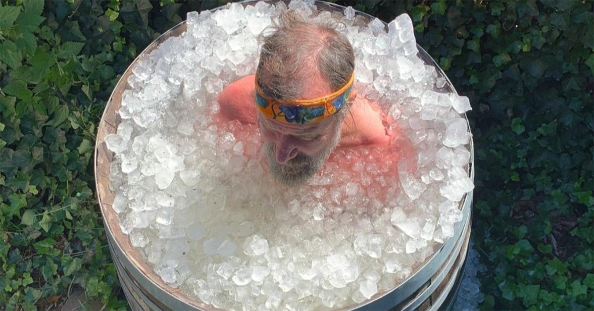 Wim Hof in an ice bath. 